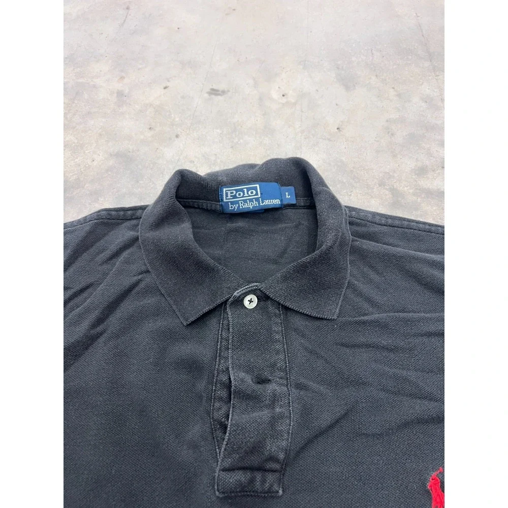 Polo By Ralph Lauren Polo Shirt Mens Large Black Pony Logo Long Sleeve Collared